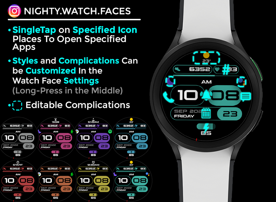 #6. Night 17 (Android) Ved: Nighty Watch Faces