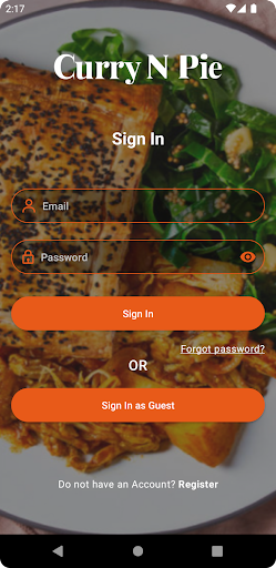 Android application Curry N Pie screenshort