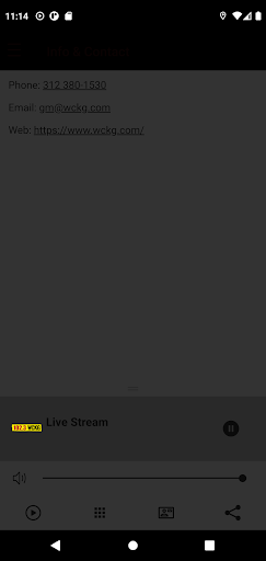 Android application AM 1530 WCKG Chicago screenshort