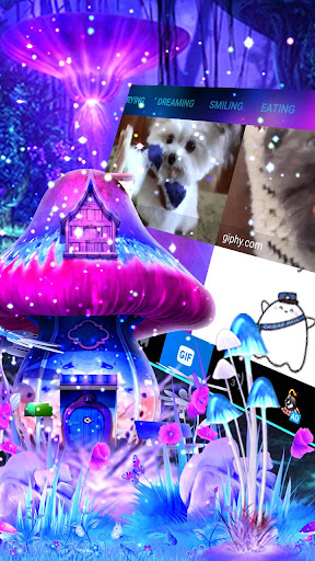 Neon Galaxy Mushroom Keyboard