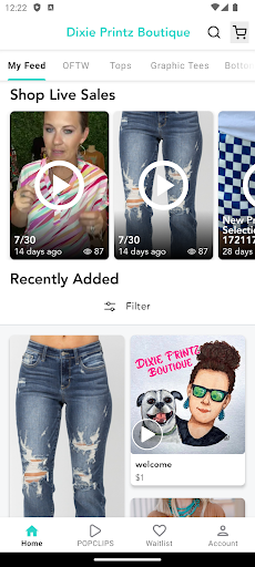 Screenshot of Dixie Printz Boutique
