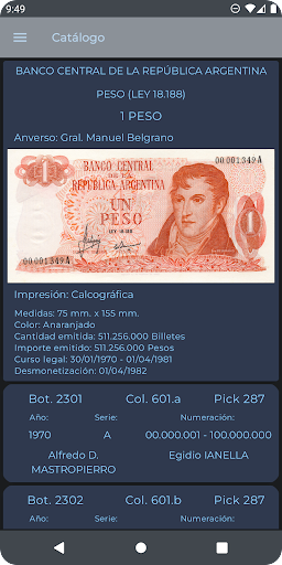 Catalogo Billetes Argentinos Screen 2
