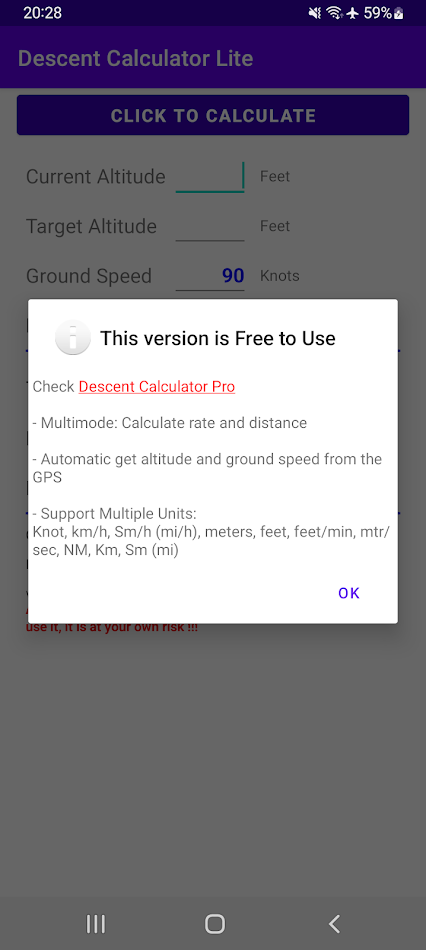 #3. Airplane Descent Calculator LT (Android) 由: Luis A Alvarez