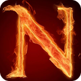 Fiery letter N live wallpaper icon