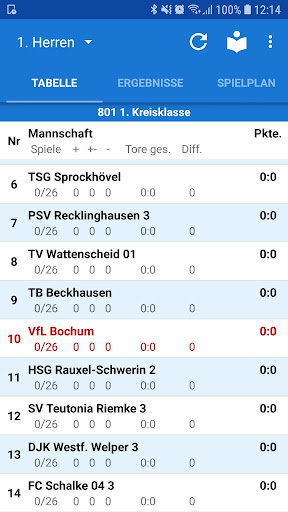 Android application VfL Bochum "Die Handballer" screenshort