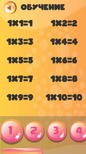 multiplication table Screen 2