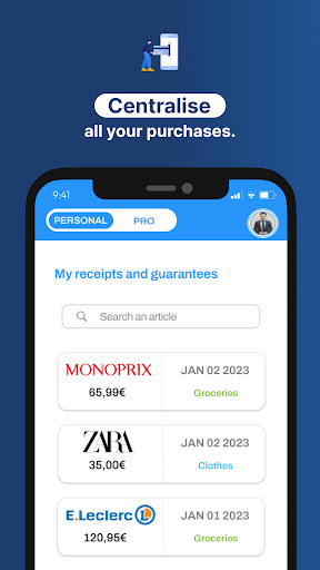 Android application CHECK - Your digital receipts screenshort