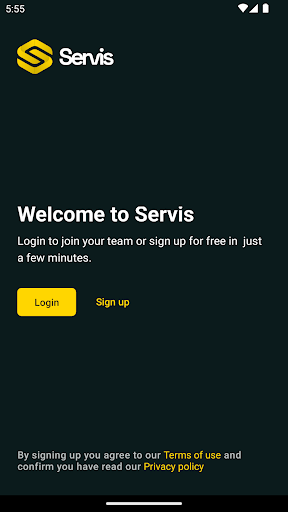 Android application Servis - Job Management screenshort