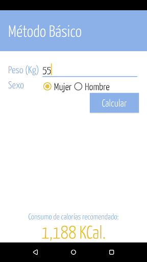 Calculadora de calorías diaria