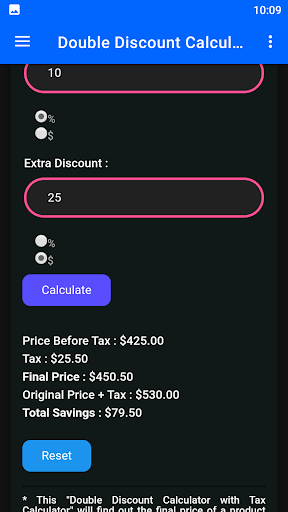 Discount Calculator Screen 3