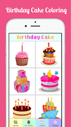 Android application Birthday Cake Coloring Number screenshort
