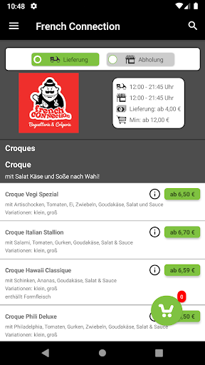 Android application French Connection screenshort