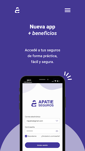 Android application Apatie Seguros screenshort