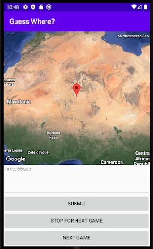 Guess Where On The Map? Screen 3