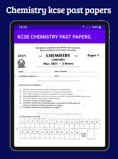 Android application Chemistry Kcse past papers. screenshort