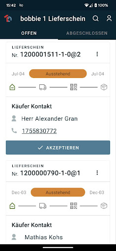 Android application 1Lieferschein screenshort