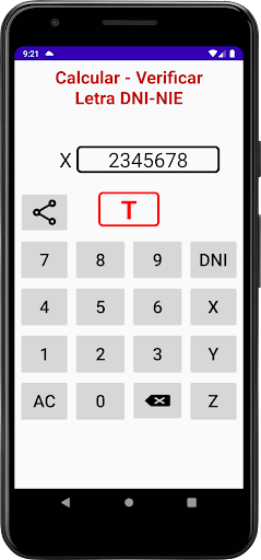 Calcular/Verificar Letra DNI Screen 2
