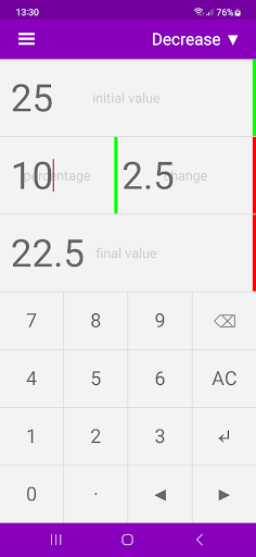 Screenshot of Percentage Calculator