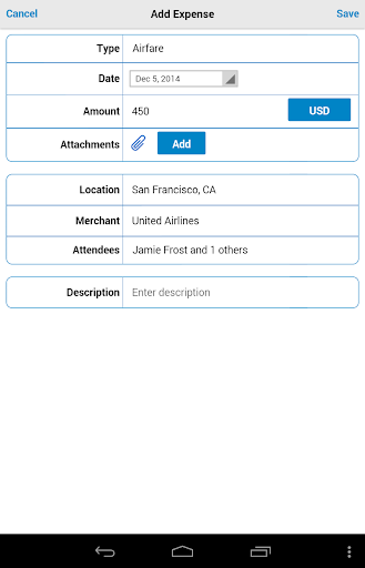 Screenshot of Oracle Fusion Expenses