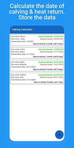 Android application Cow Gestation Calculator screenshort