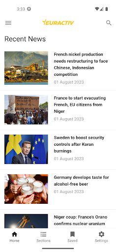 Android application Euractiv screenshort