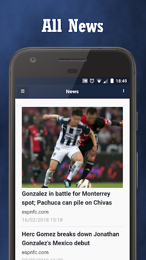 Android application Monterrey Club News screenshort