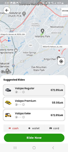 Vaizpa Ride Driver Screen 2