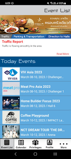 Android application IMPACT Muang Thong Thani screenshort