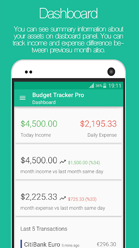Android application Budget Tracker(Expense,Income) screenshort