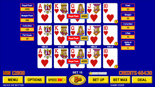 Video Poker - Jogos de video poker online sem download GRÁTIS