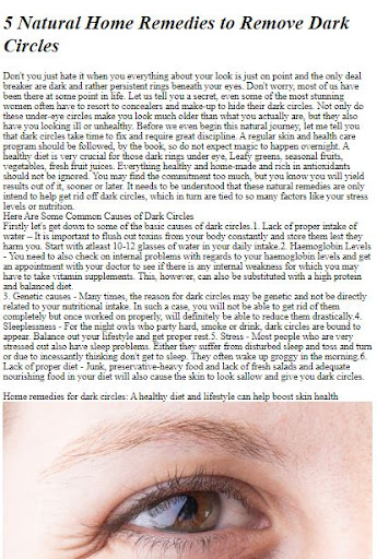 Dark Circle Eye Remedie Guide