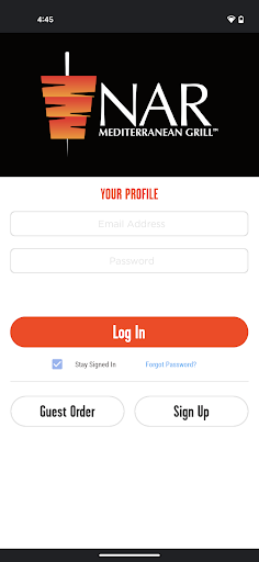 Android application NAR Mediterranean Grill screenshort
