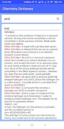 Chemistry Dictionary Screen 2