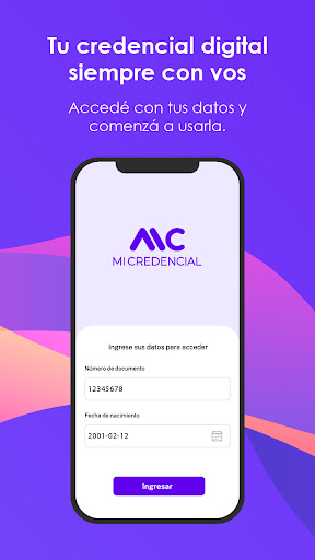 Android application Mi Credencial Digital screenshort