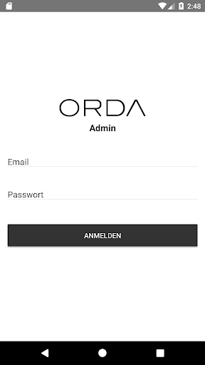 Android application ORDA Admin - für Gastronomen screenshort