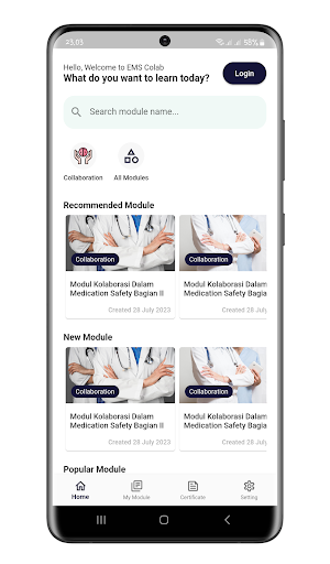 Android application EMSCollab screenshort