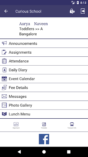 Meru Parent Portal Screen 3