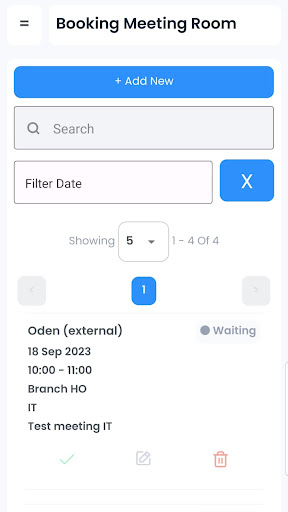 Android application MINSApp Booking Room screenshort
