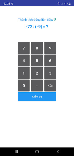 Android application Luyện tính số nguyên cơ bản screenshort