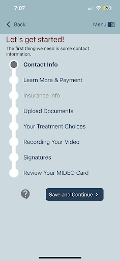 MIDEO Card Screen 2