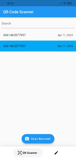 Barcode Scanner und Generator Screen 3
