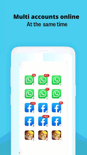 Android application multiple account clone app screenshort