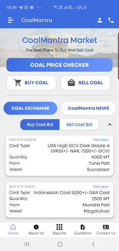 Android application CoalMantra screenshort
