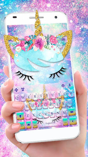 Android application Galaxy Flower Unicorn Keyboard screenshort