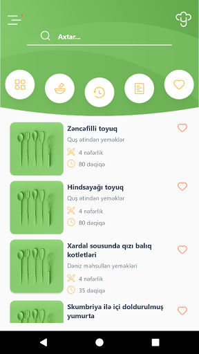 Android application Dükan - Pəhriz reseptləri screenshort