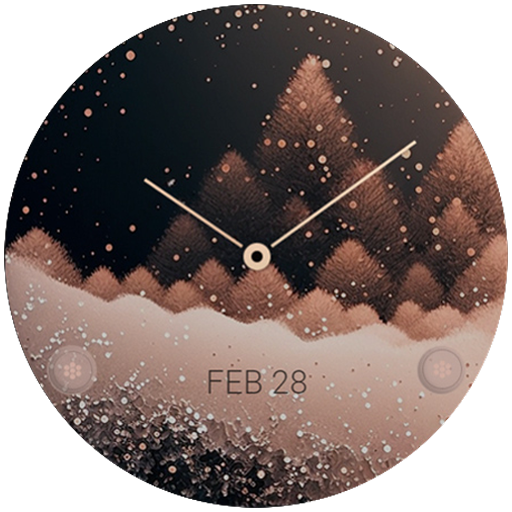Winter Rose Gold watch face Download on Windows