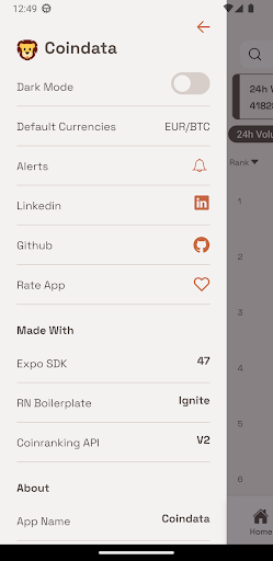 CoinData - CryptoCurrency App Screen 3