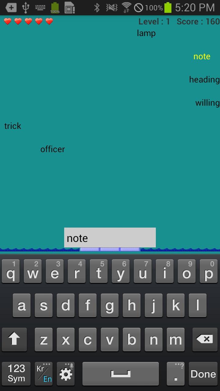 Android application English Typing Practice screenshort