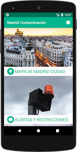 Android application Madrid Pollution screenshort