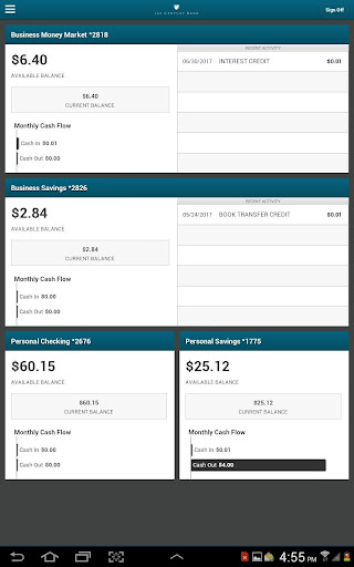 1CB Mobile Banking for Tablet Screen 2